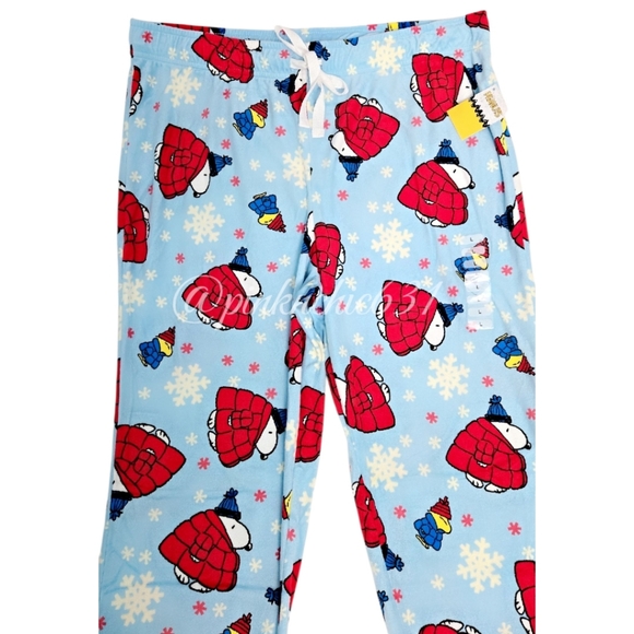 Peanuts Snoopy Puffer Coat Jacket Pajama Pants - Picture 4 of 9